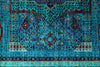 6x8 Blue and Multicolor Turkish Tribal Rug