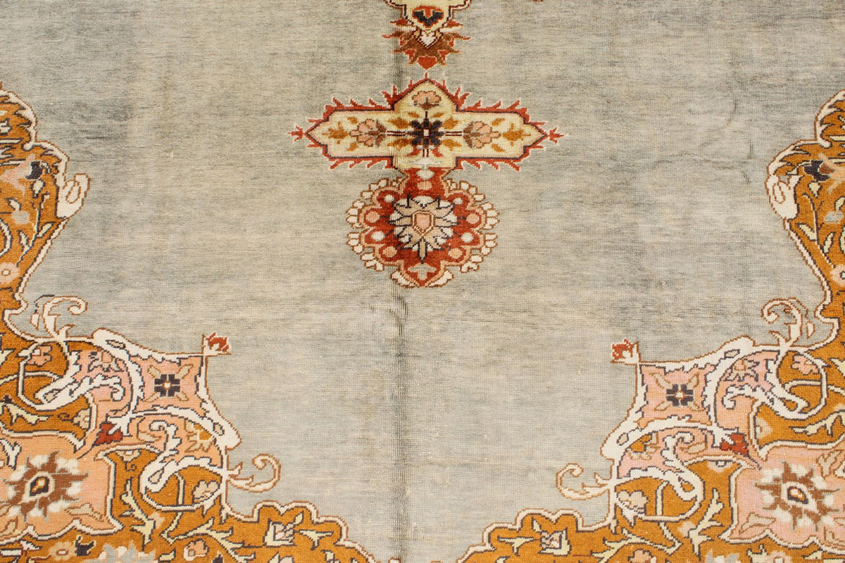 6x9 Blue and Ivory Turkish Traditional Rug