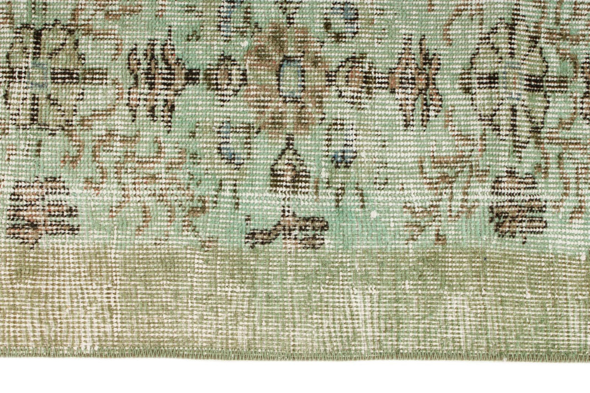 5x9 Green and Olıve Green Overdyed Rug