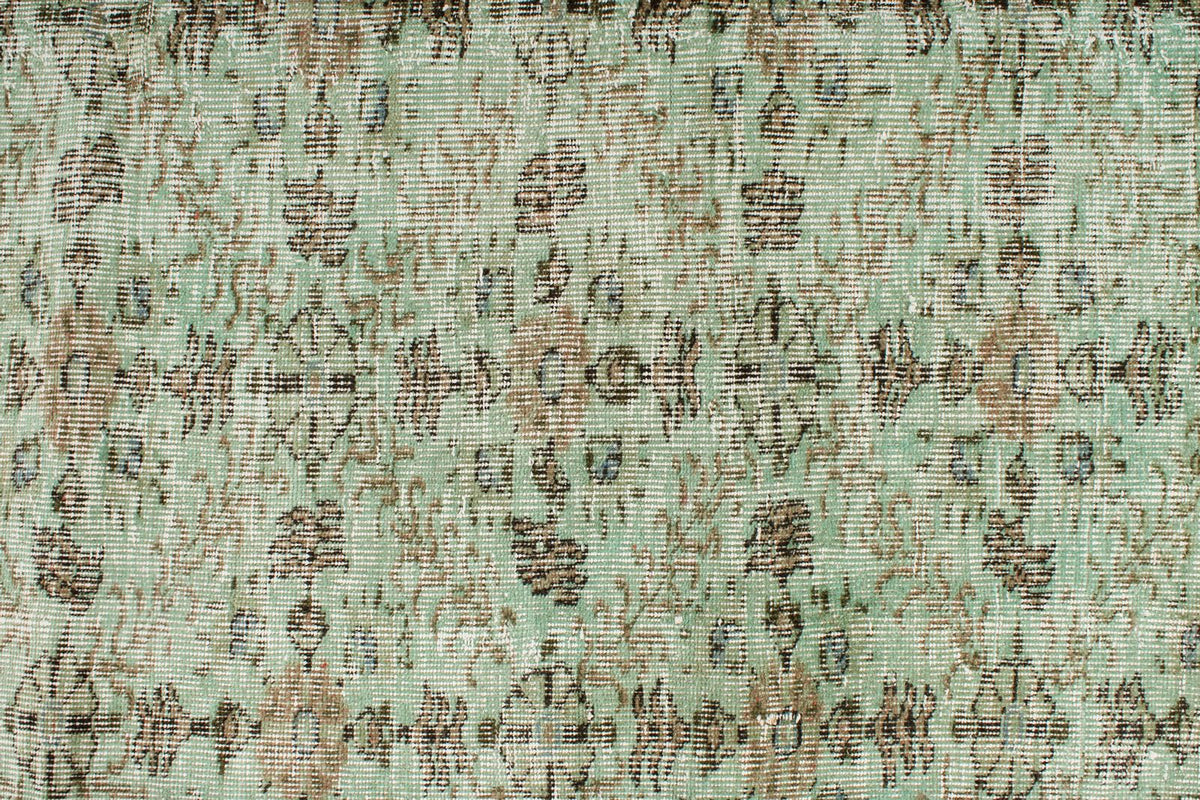 5x9 Green and Olıve Green Overdyed Rug