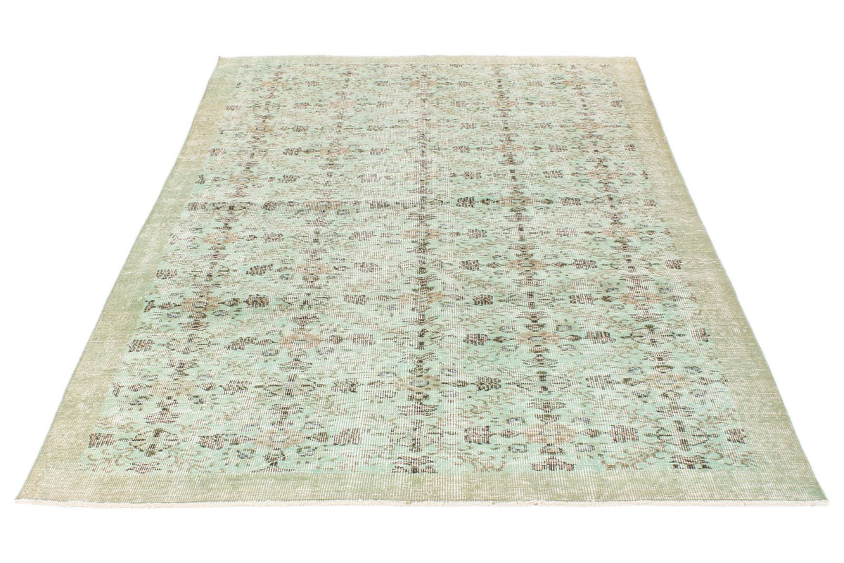 5x9 Green and Olıve Green Overdyed Rug