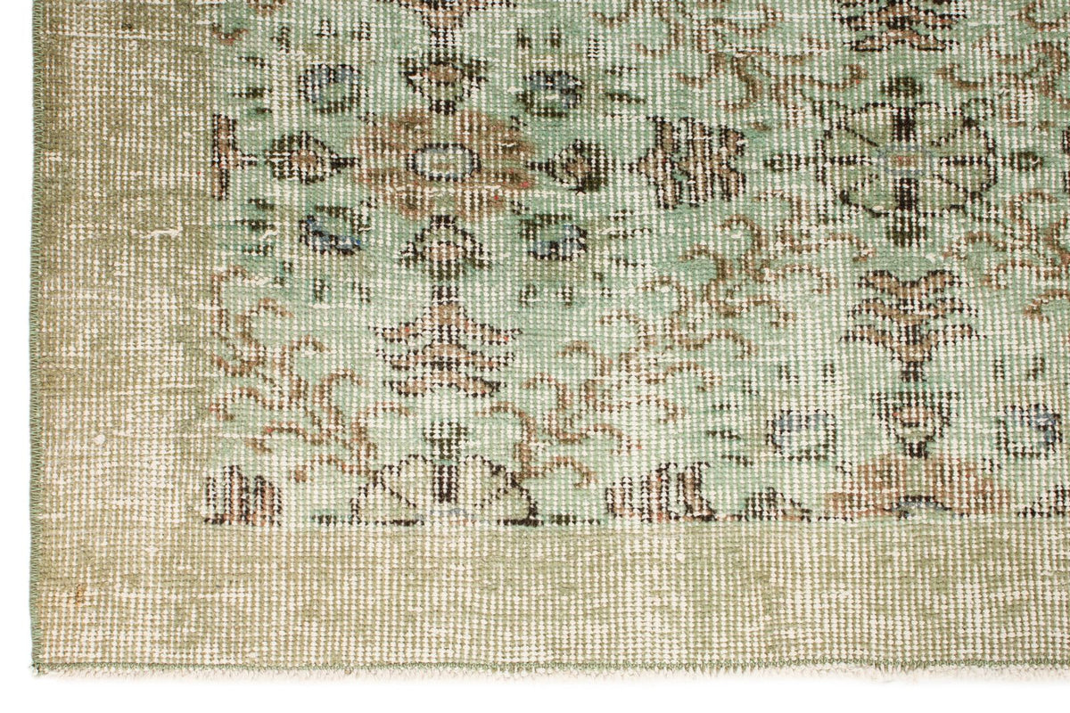 5x9 Green and Olıve Green Overdyed Rug