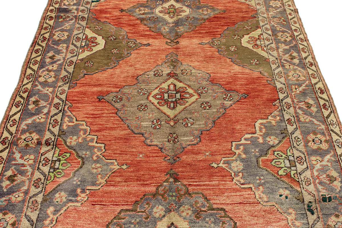 5x9 Red and Brown Anatolian Turkish Tribal Rug