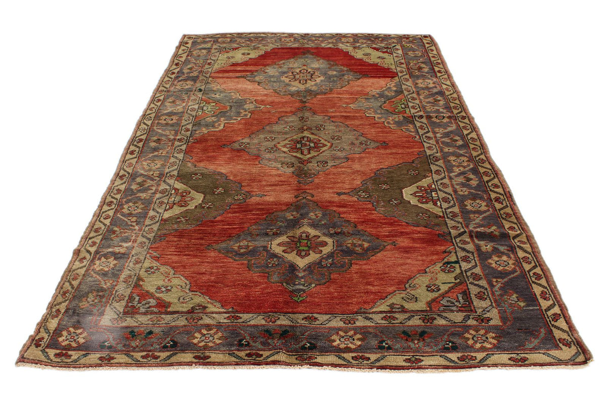 5x9 Red and Brown Anatolian Turkish Tribal Rug
