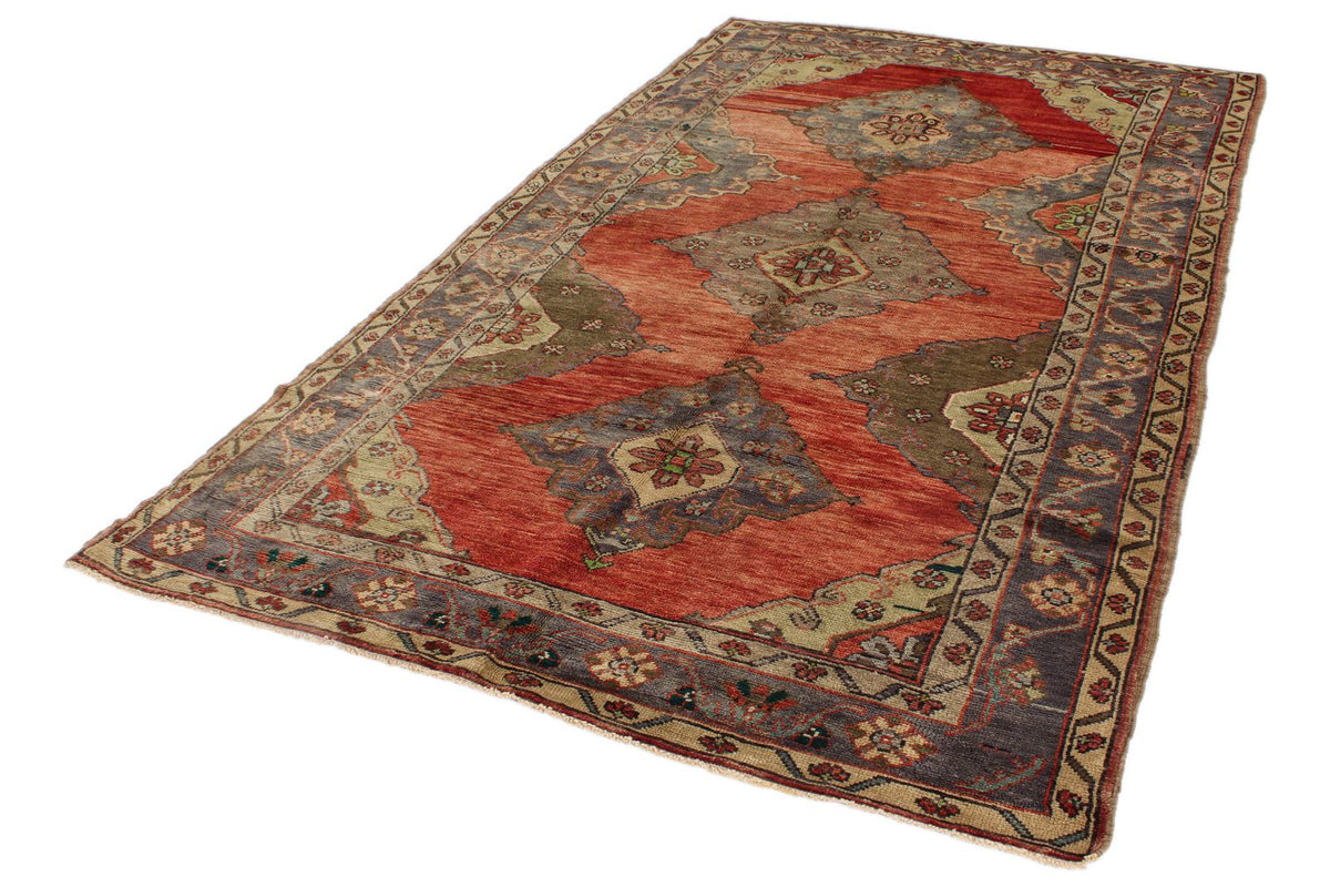 5x9 Red and Brown Anatolian Turkish Tribal Rug