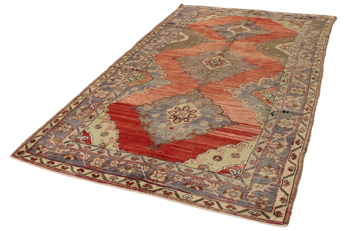 5x9 Red and Brown Anatolian Turkish Tribal Rug