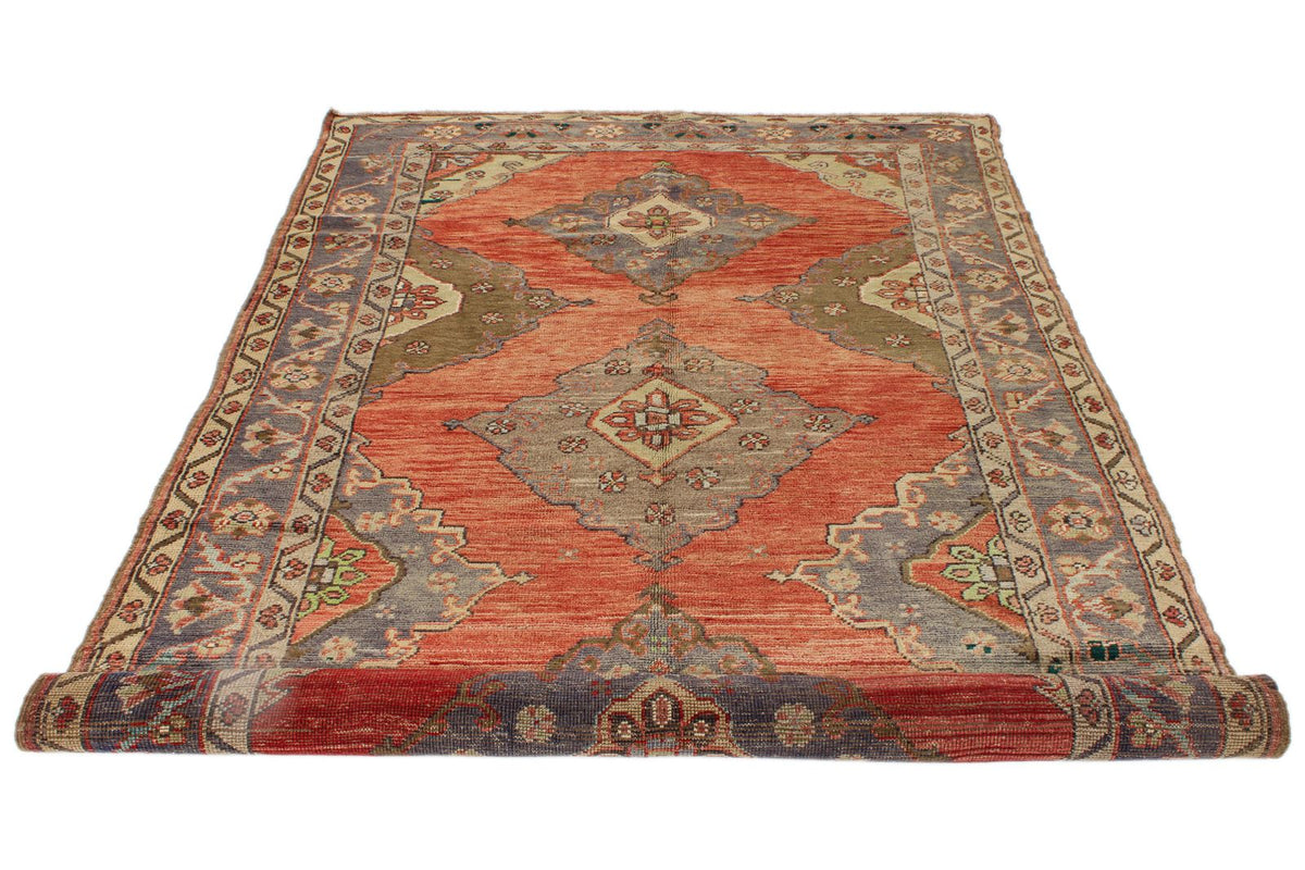5x9 Red and Brown Anatolian Turkish Tribal Rug
