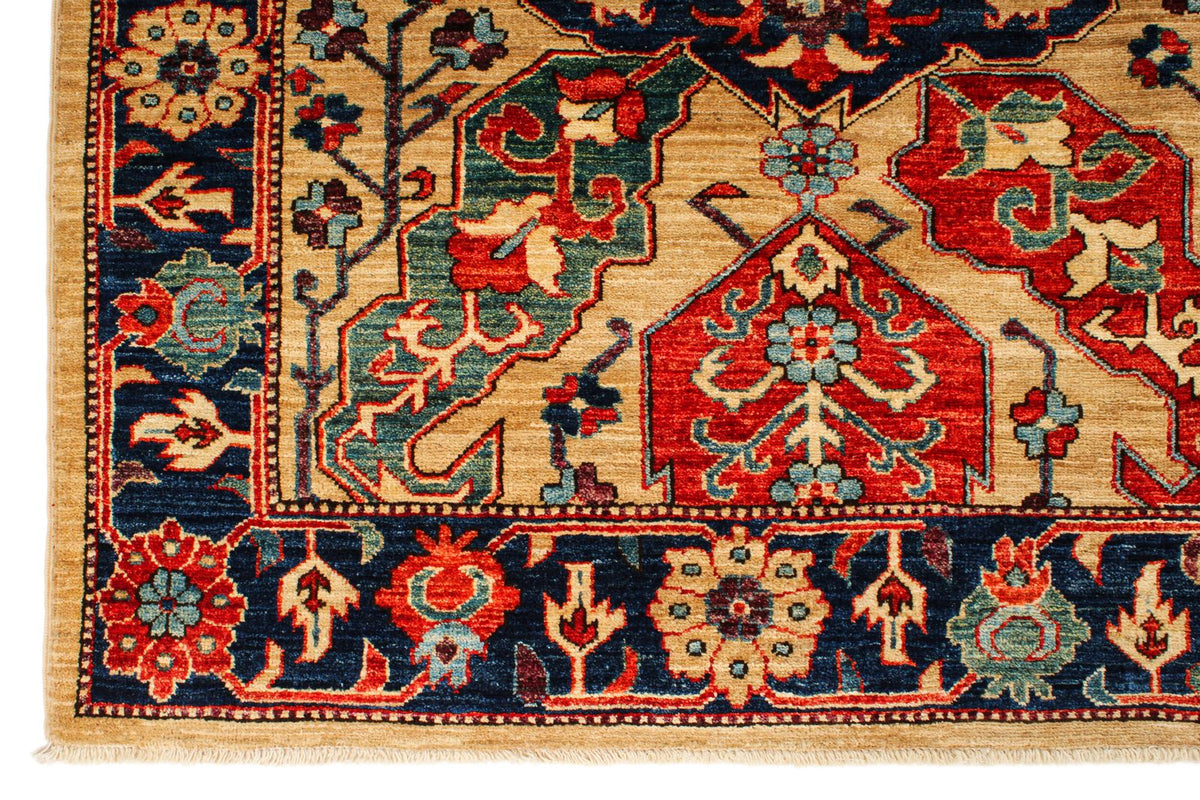 9x12 Beige and Navy Anatolian Traditional Rug