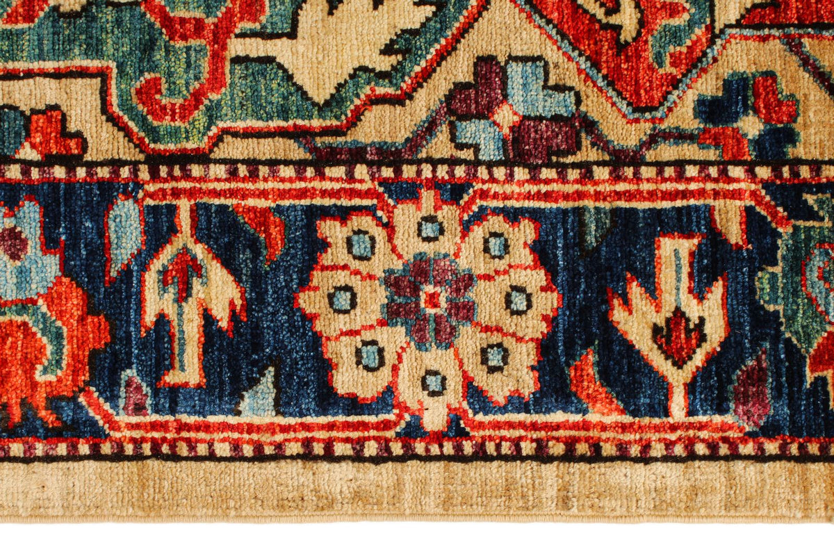 9x12 Beige and Navy Anatolian Traditional Rug