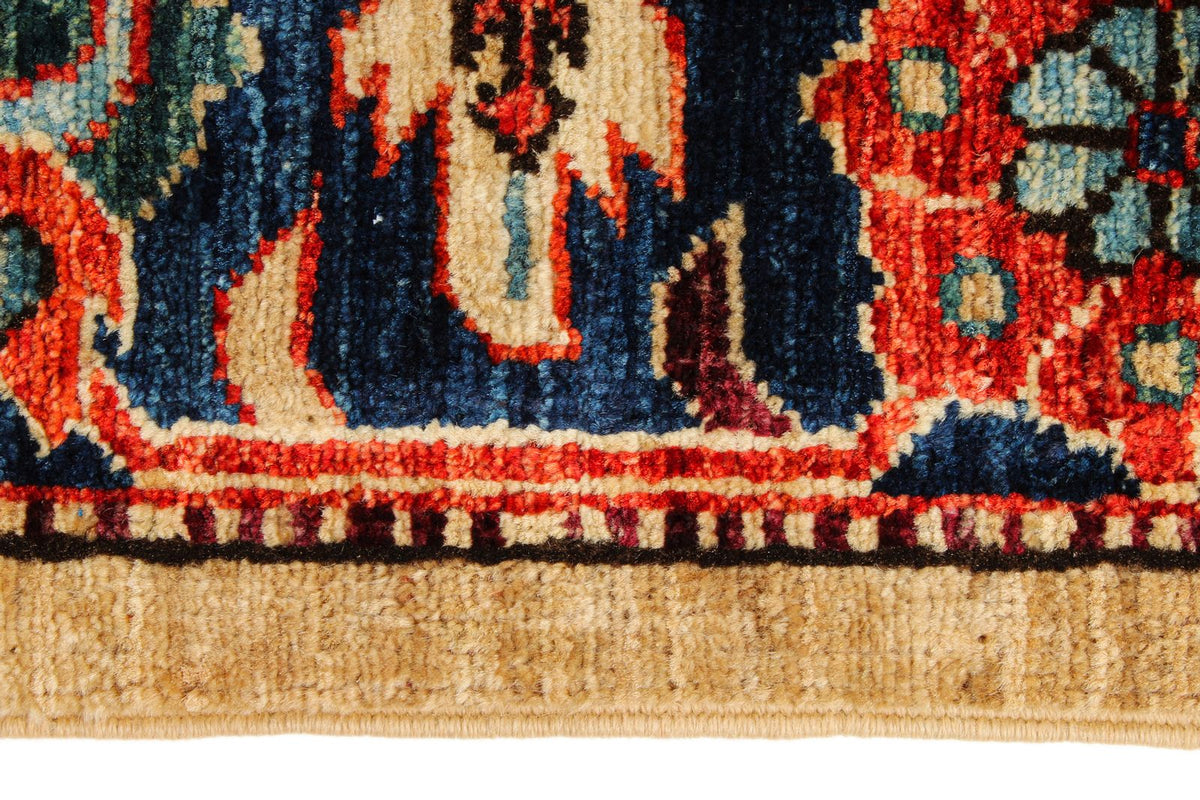 9x12 Beige and Navy Anatolian Traditional Rug