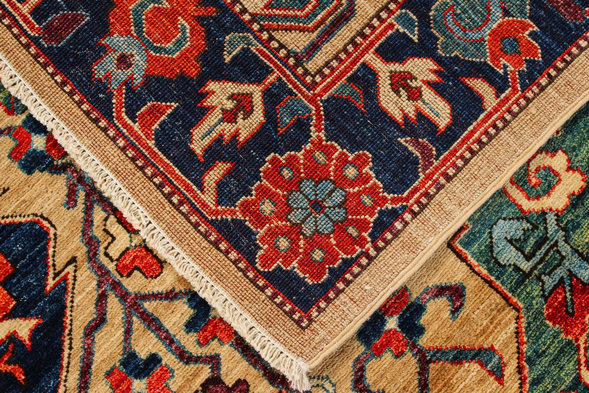 9x12 Beige and Navy Anatolian Traditional Rug