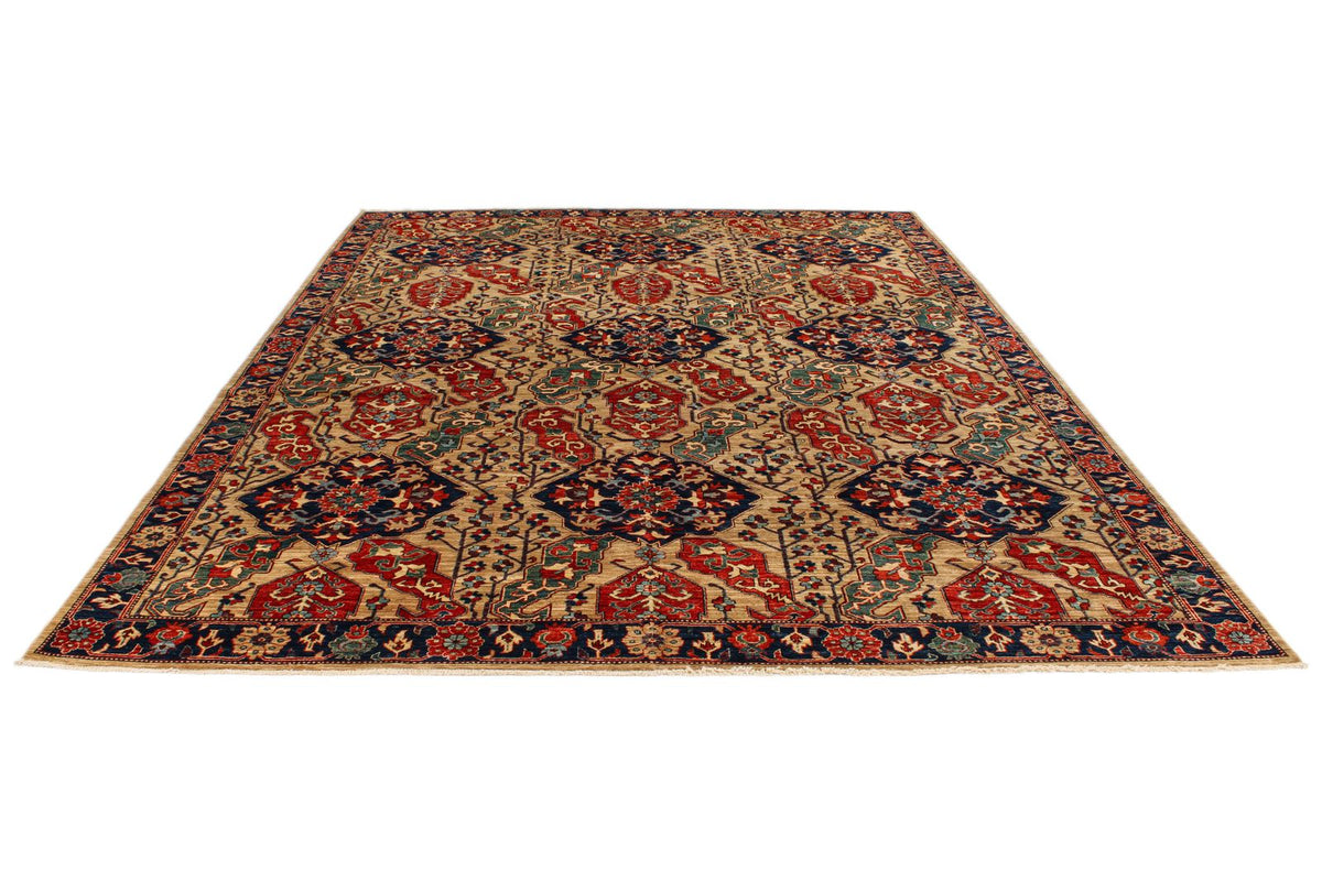 9x12 Beige and Navy Anatolian Traditional Rug