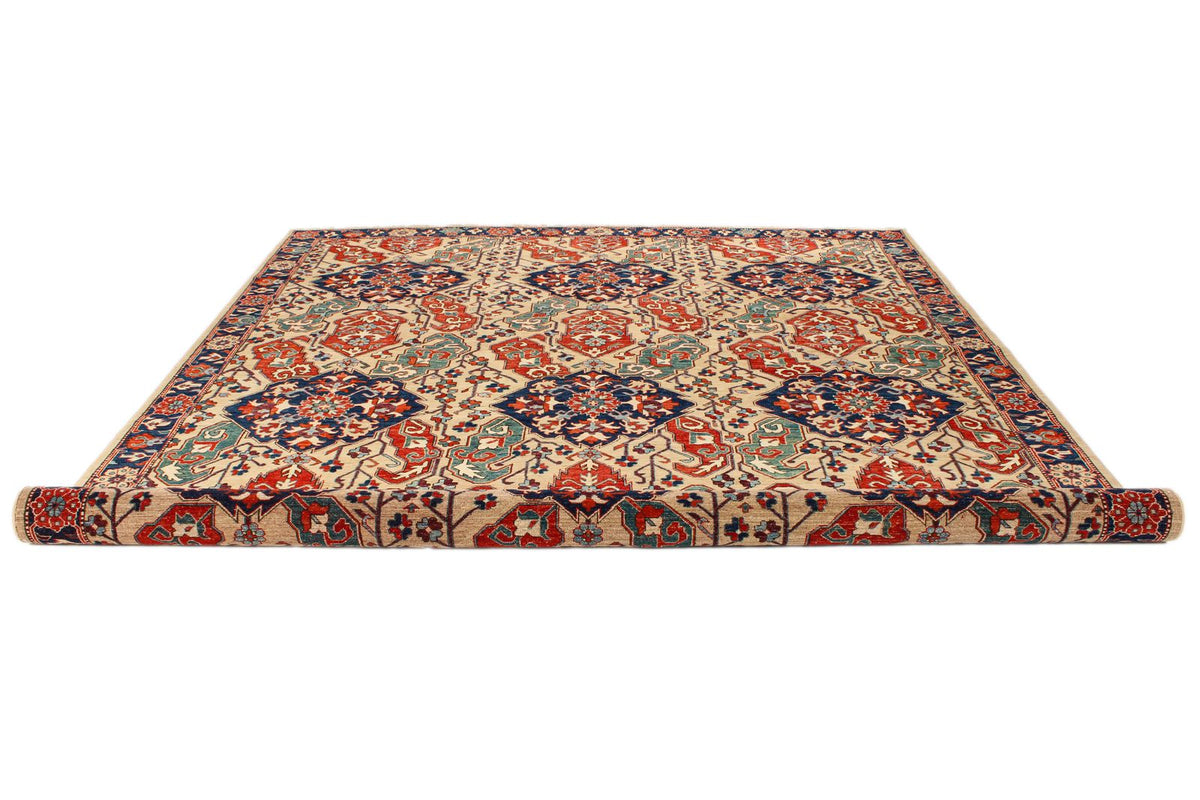 9x12 Beige and Navy Anatolian Traditional Rug