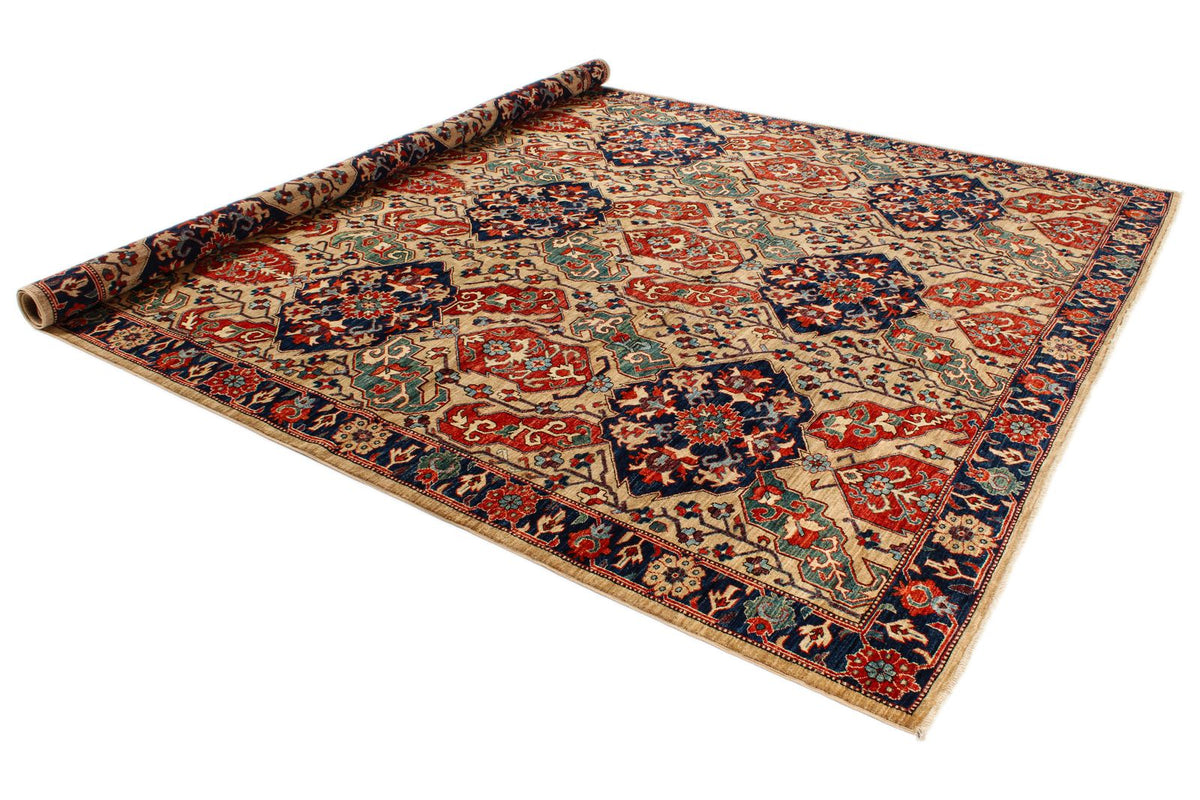 9x12 Beige and Navy Anatolian Traditional Rug