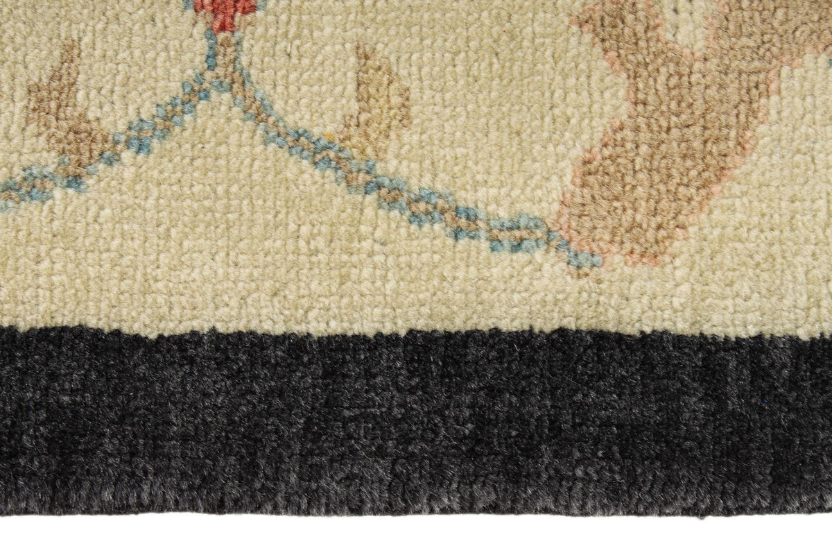 9x12 Black and Beige Turkish Oushak Rug