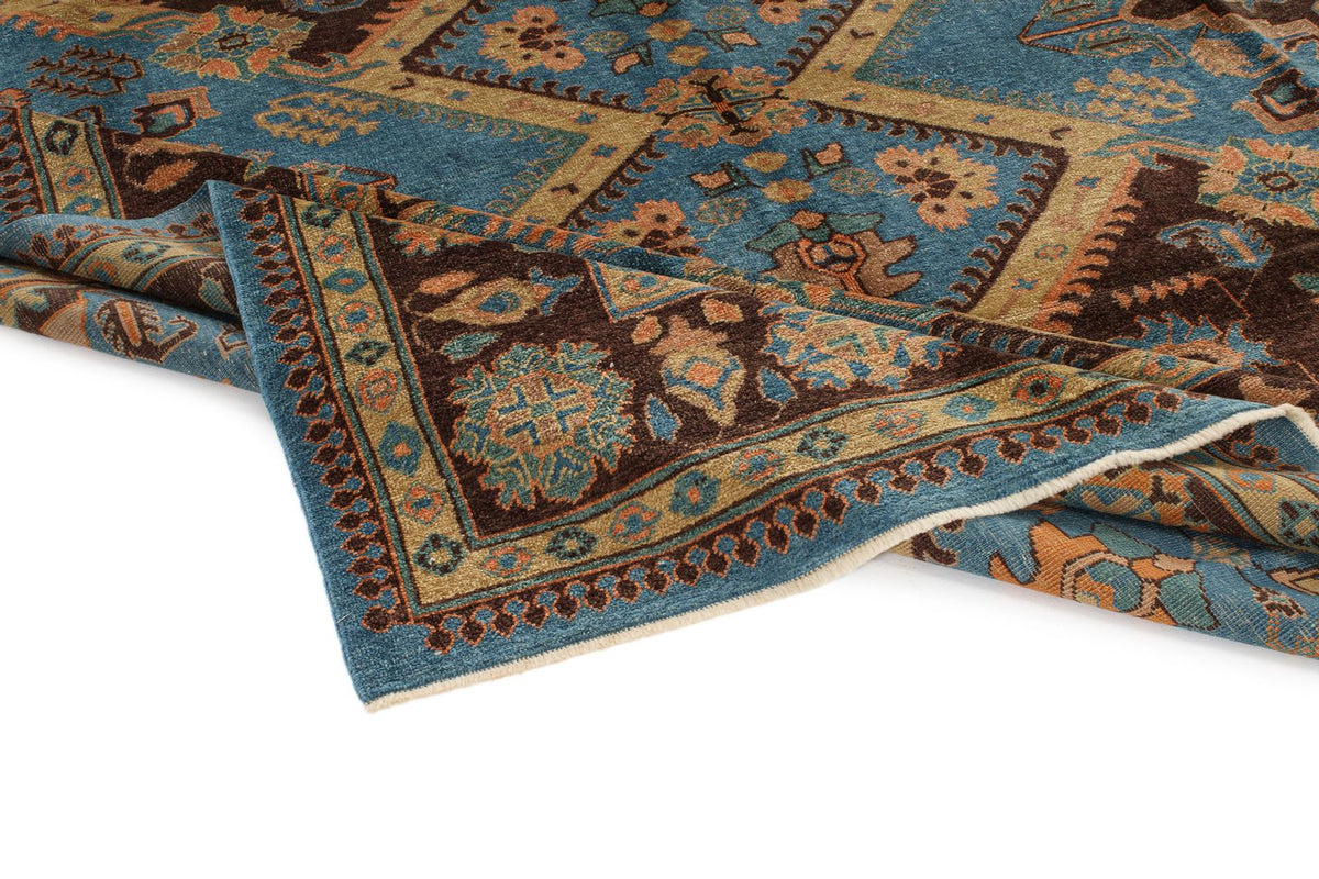 10x11 Blue and Brown Turkish Oushak Rug