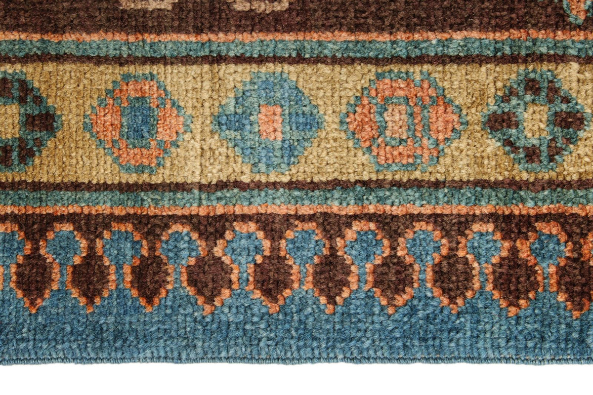 10x11 Blue and Brown Turkish Oushak Rug