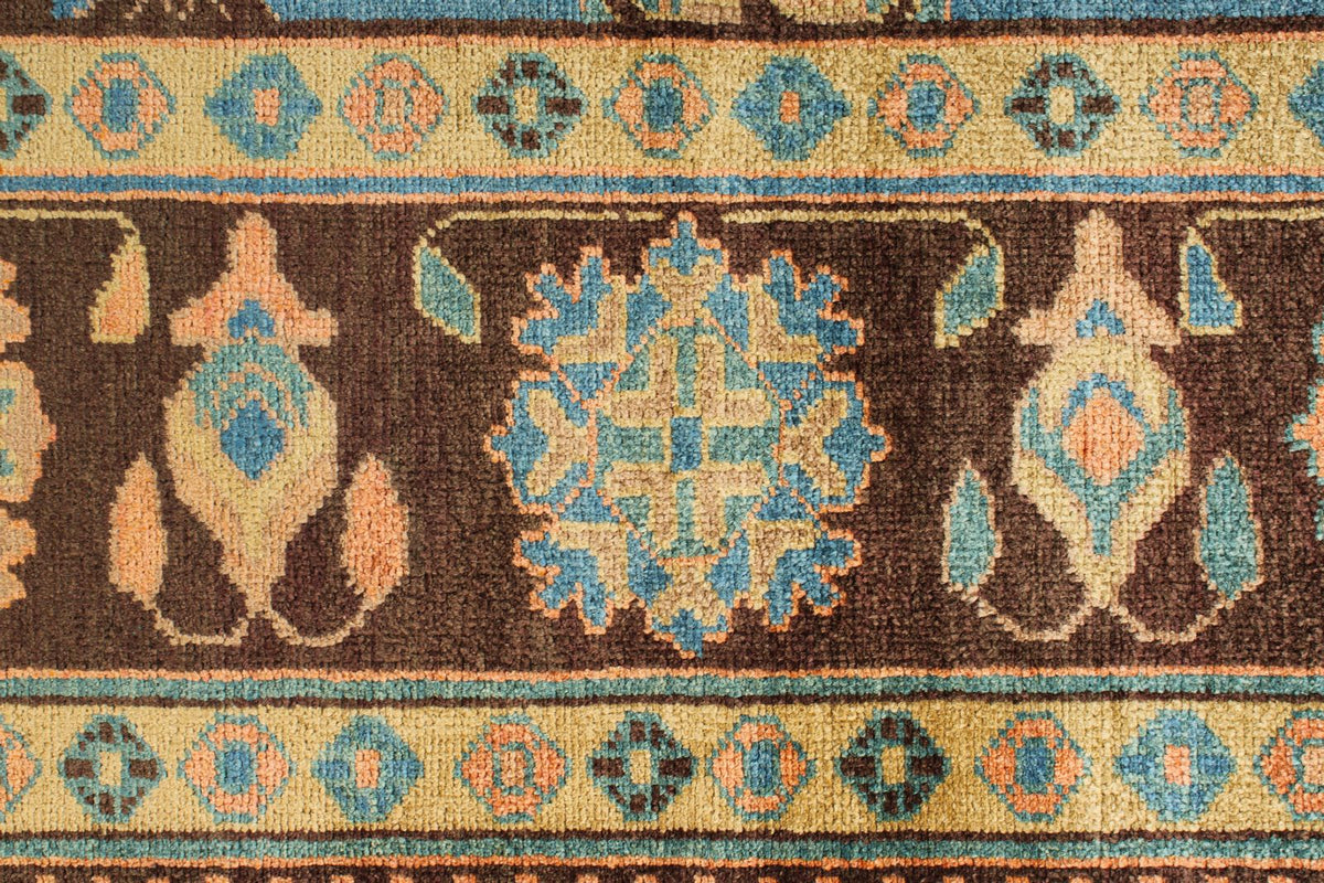 10x11 Blue and Brown Turkish Oushak Rug