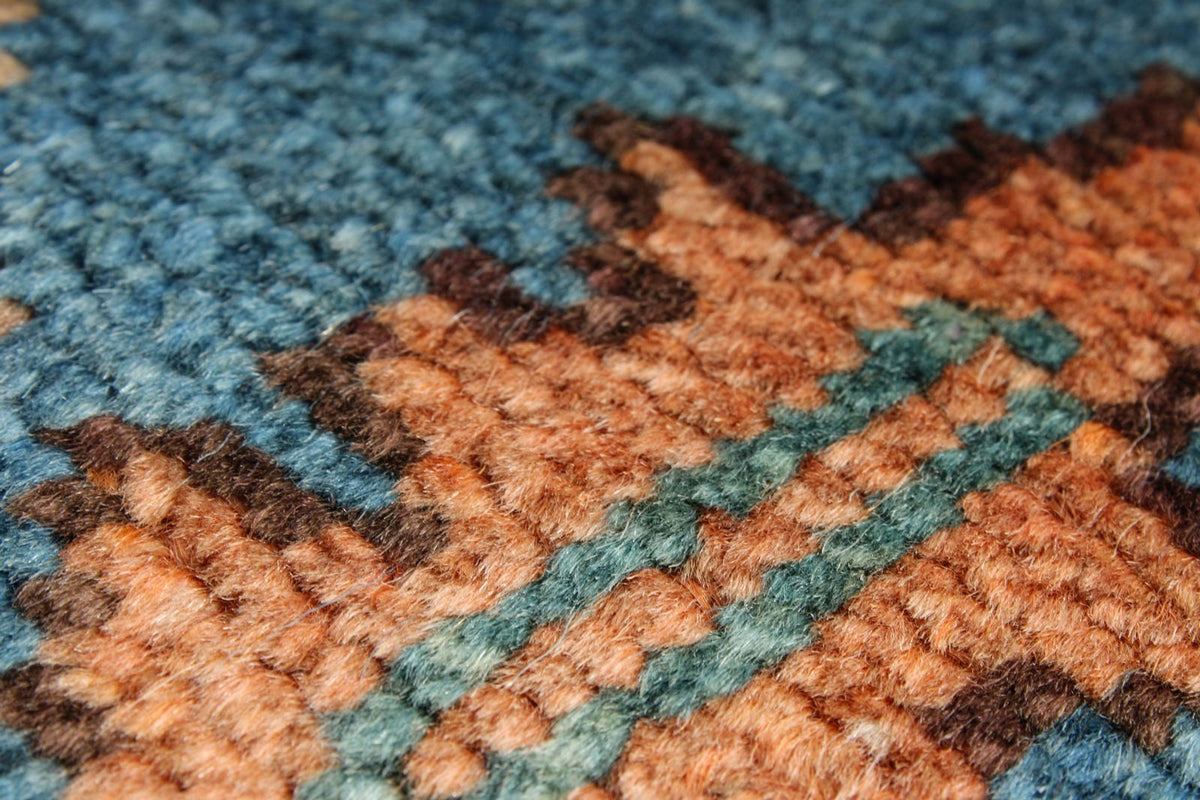 10x11 Blue and Brown Turkish Oushak Rug