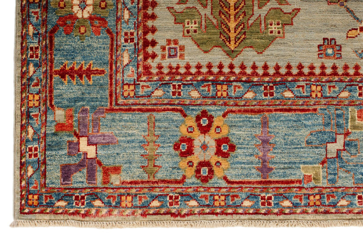 6x10 Green and Blue Anatolian Traditional Rug