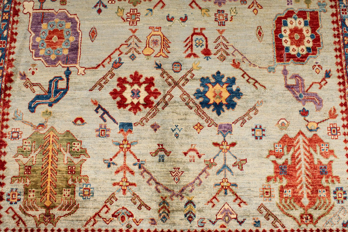6x10 Green and Blue Anatolian Traditional Rug