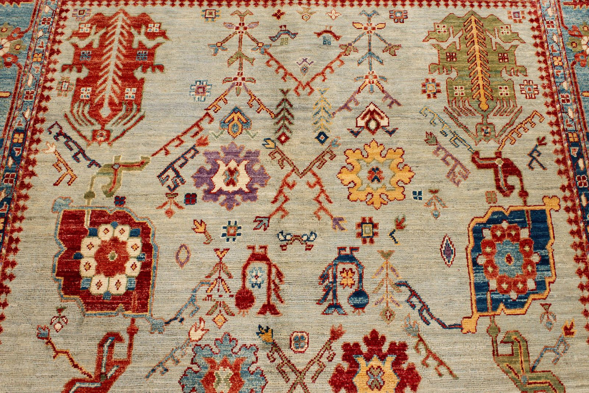 6x10 Green and Blue Anatolian Traditional Rug