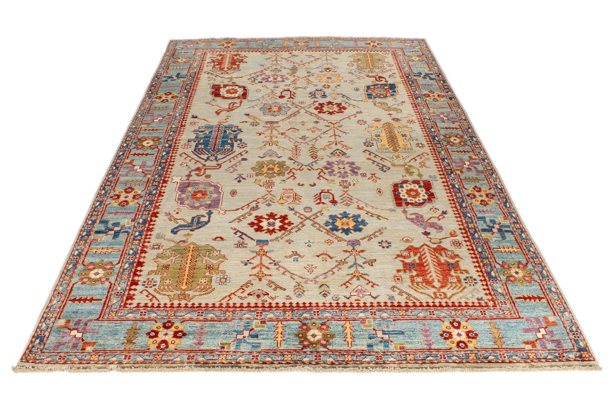6x10 Green and Blue Anatolian Traditional Rug