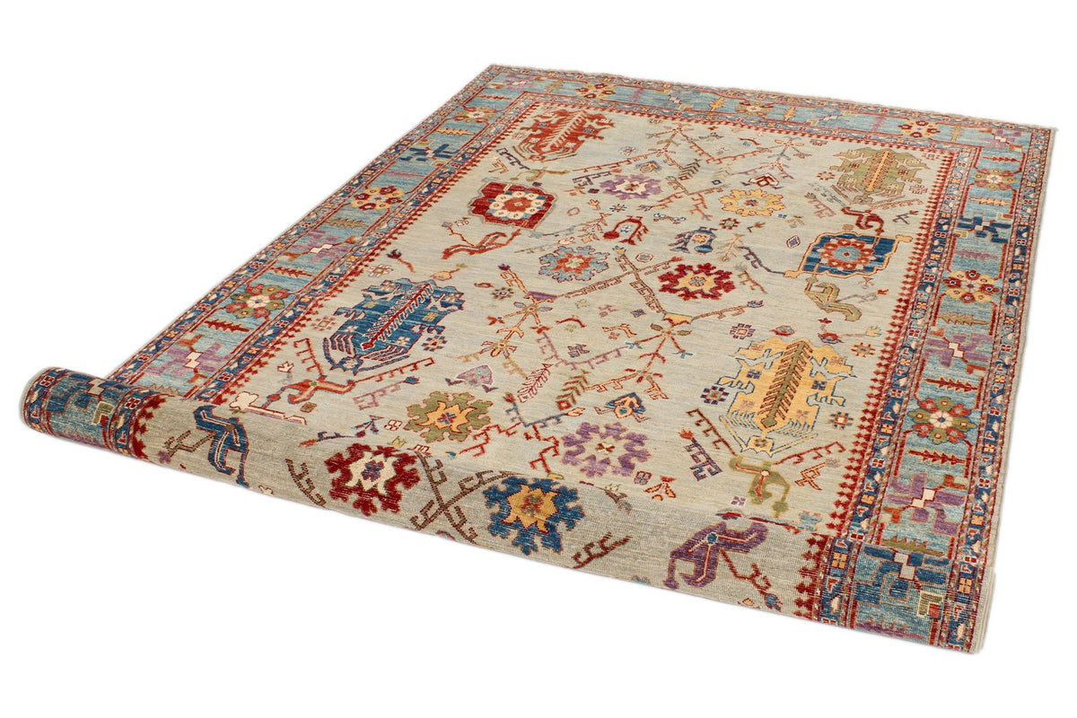 6x10 Green and Blue Anatolian Traditional Rug