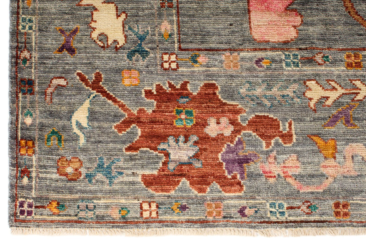 8x10 Gray and Multicolor Turkish Oushak Rug
