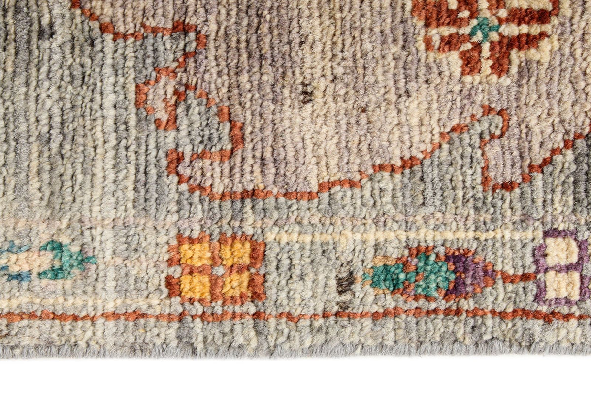 8x10 Gray and Multicolor Turkish Oushak Rug
