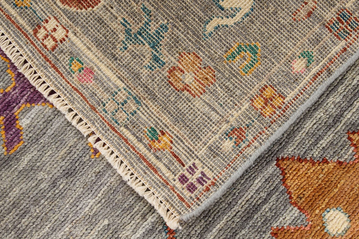 8x10 Gray and Multicolor Turkish Oushak Rug