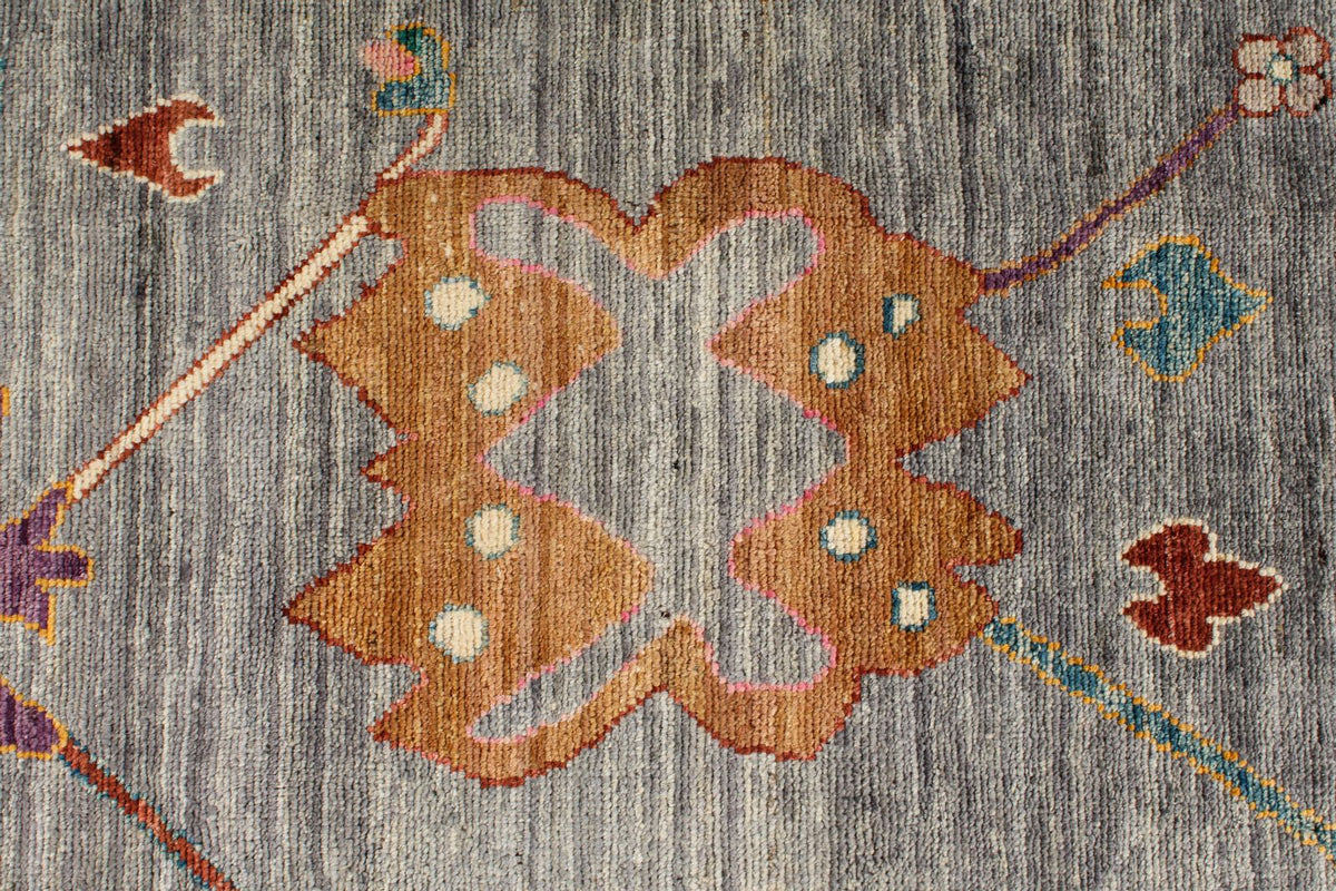 8x10 Gray and Multicolor Turkish Oushak Rug
