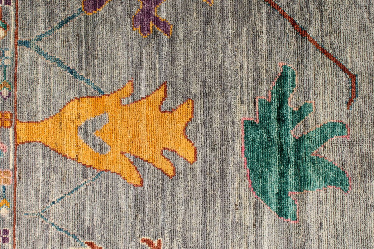8x10 Gray and Multicolor Turkish Oushak Rug