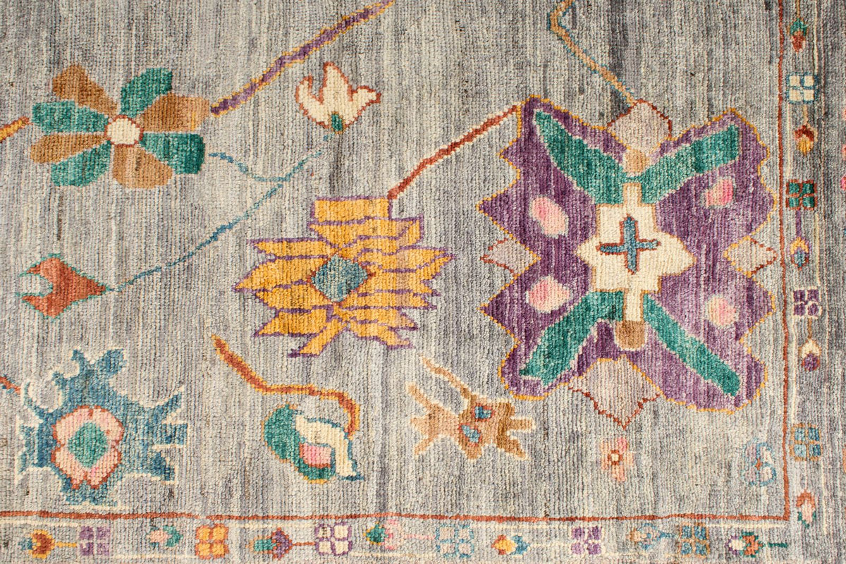 8x10 Gray and Multicolor Turkish Oushak Rug
