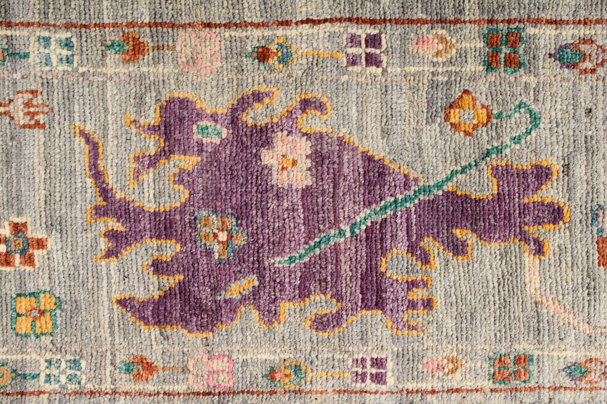 8x10 Gray and Multicolor Turkish Oushak Rug