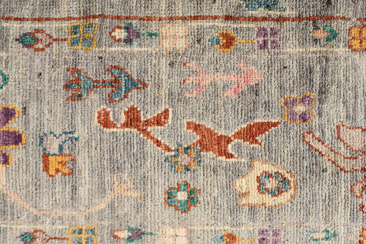 8x10 Gray and Multicolor Turkish Oushak Rug