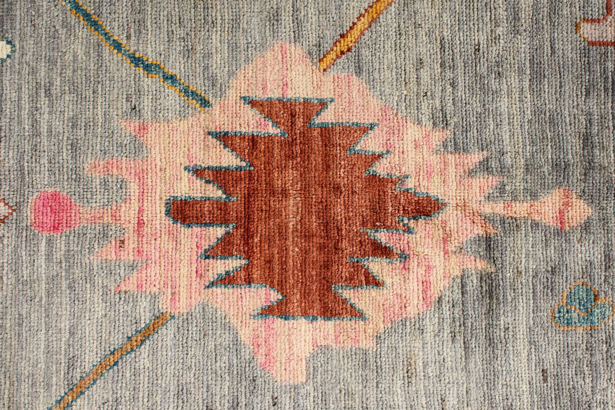 8x10 Gray and Multicolor Turkish Oushak Rug