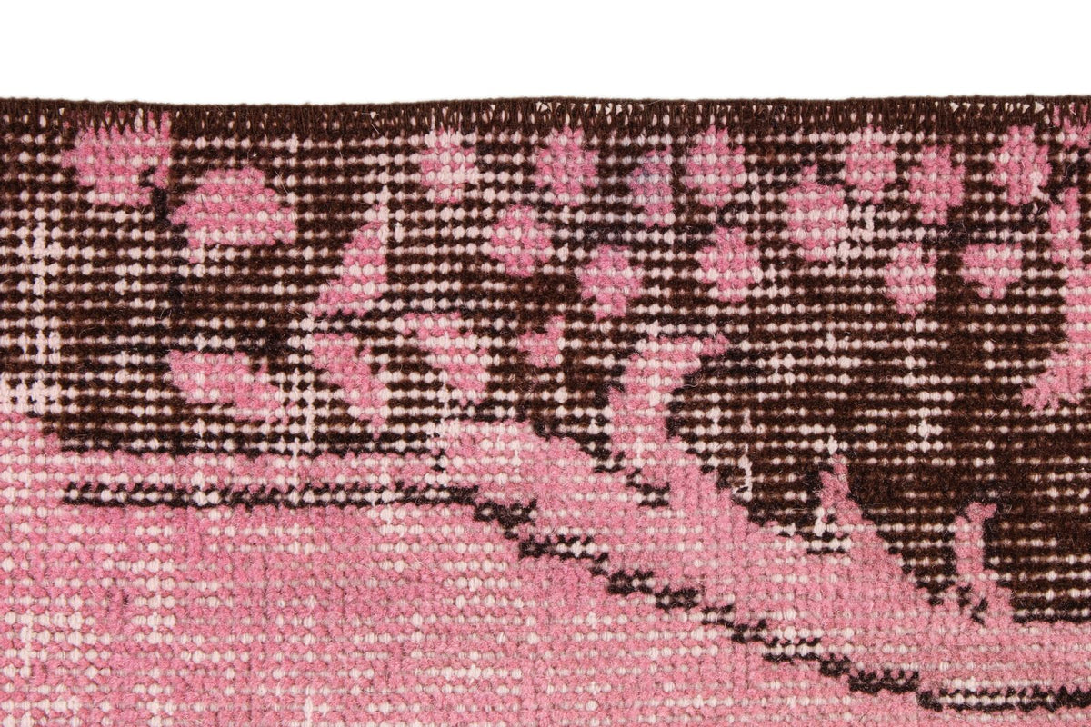 6x9 Pink and Brown Turkish Overdyed Rug