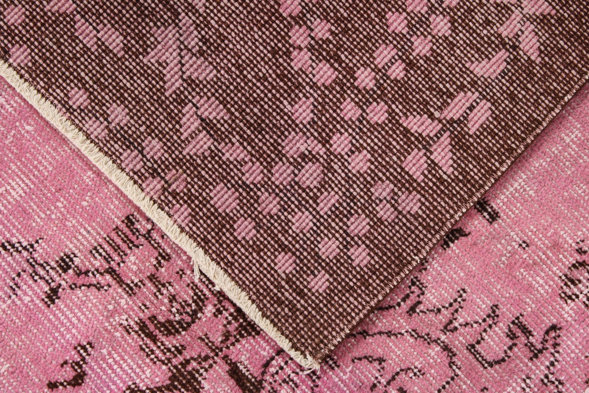 6x9 Pink and Brown Turkish Overdyed Rug