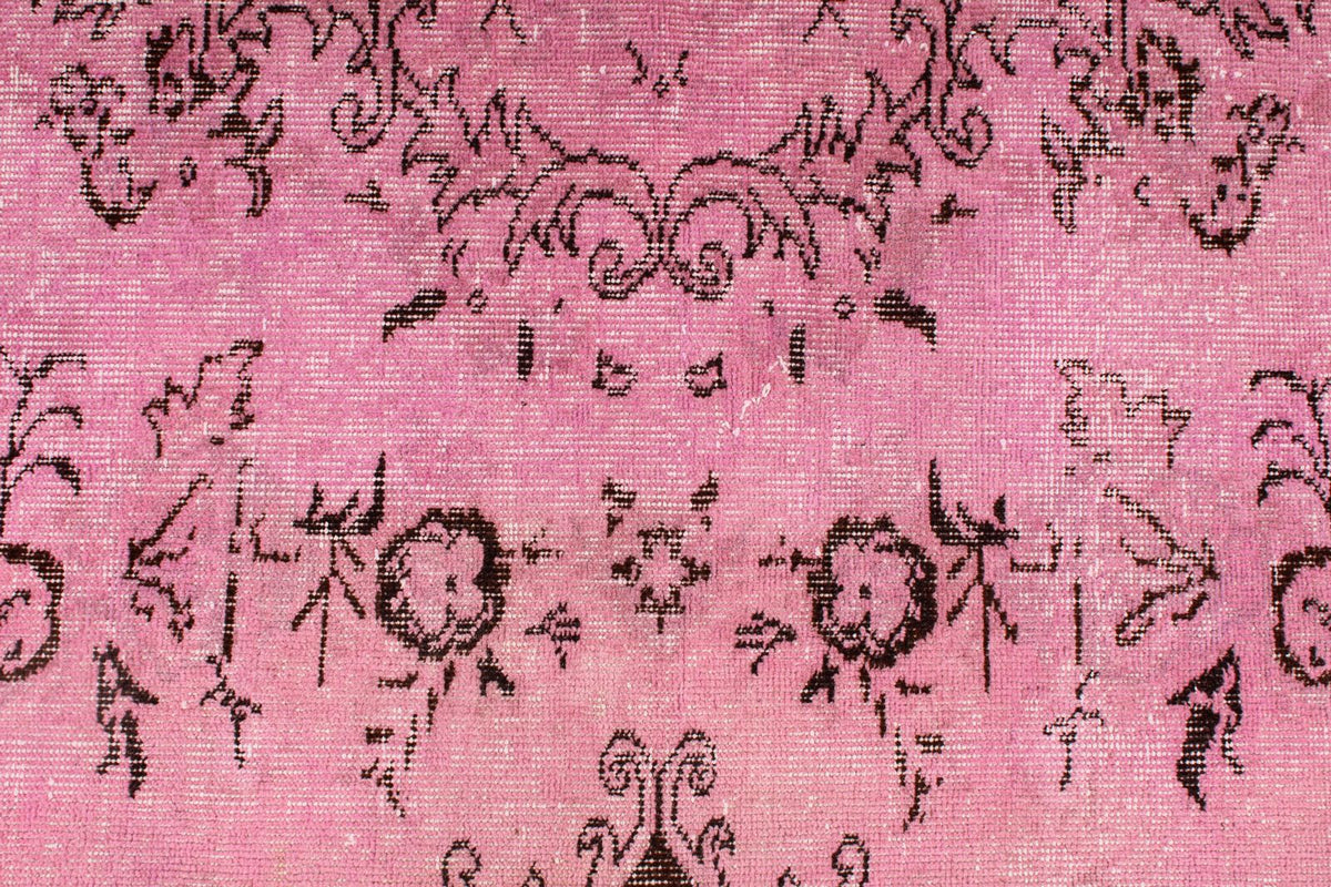 6x9 Pink and Brown Turkish Overdyed Rug