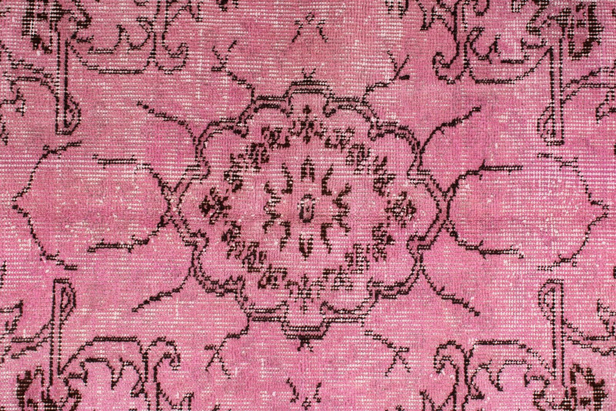 6x9 Pink and Brown Turkish Overdyed Rug