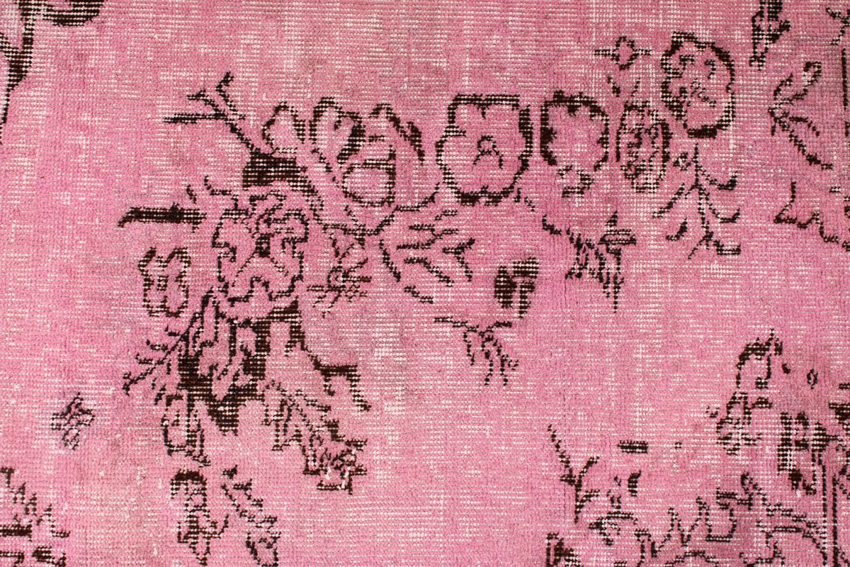 6x9 Pink and Brown Turkish Overdyed Rug