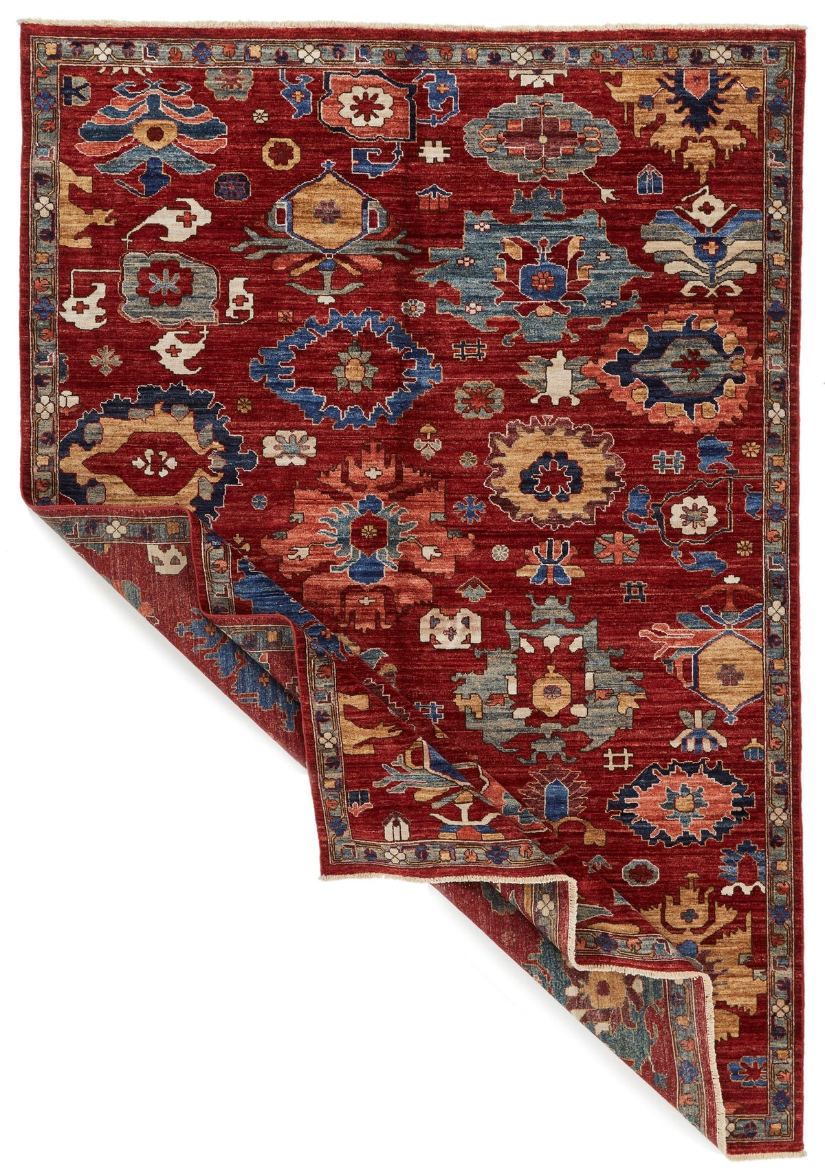 6x9 Red and Multicolor Anatolian Traditional Rug