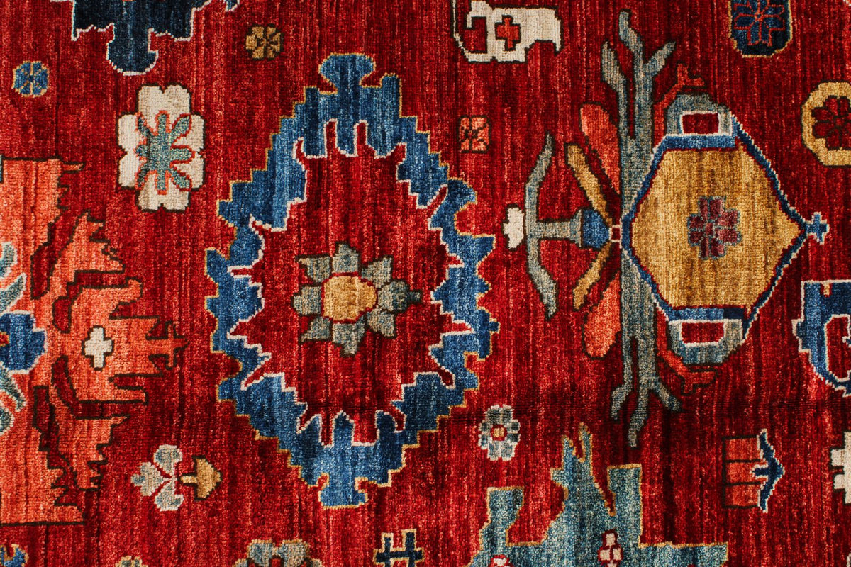 6x9 Red and Multicolor Anatolian Traditional Rug