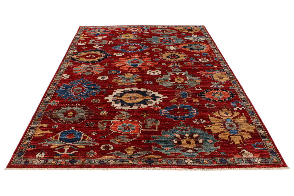 6x9 Red and Multicolor Anatolian Traditional Rug