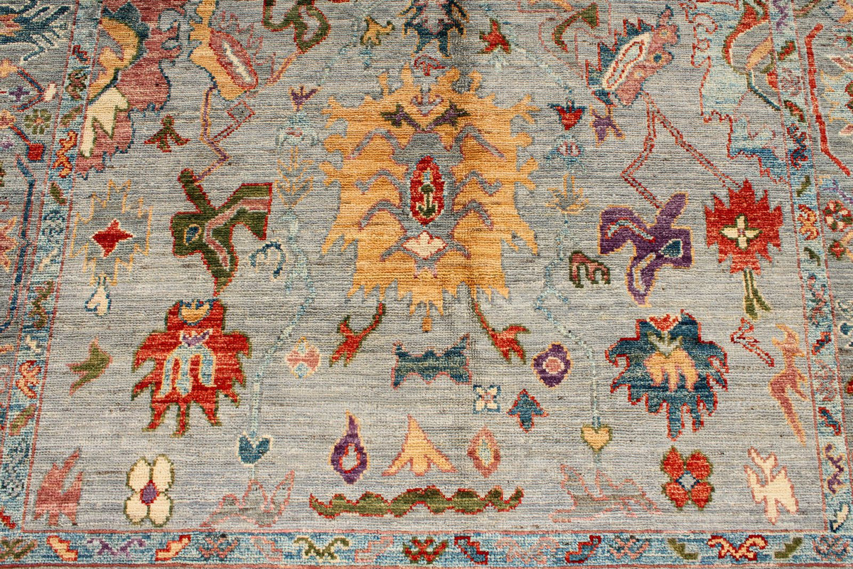 6x9 Gray and Multicolor Anatolian Traditional Rug