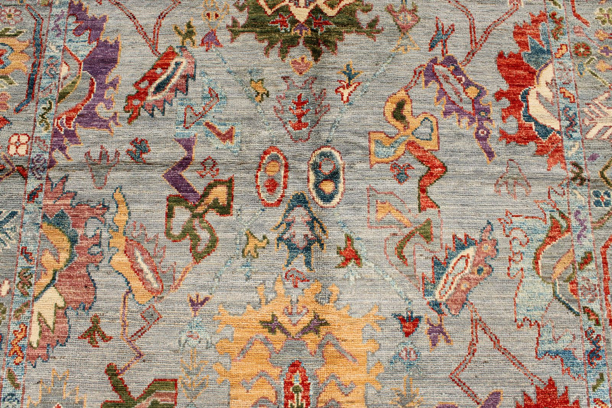6x9 Gray and Multicolor Anatolian Traditional Rug