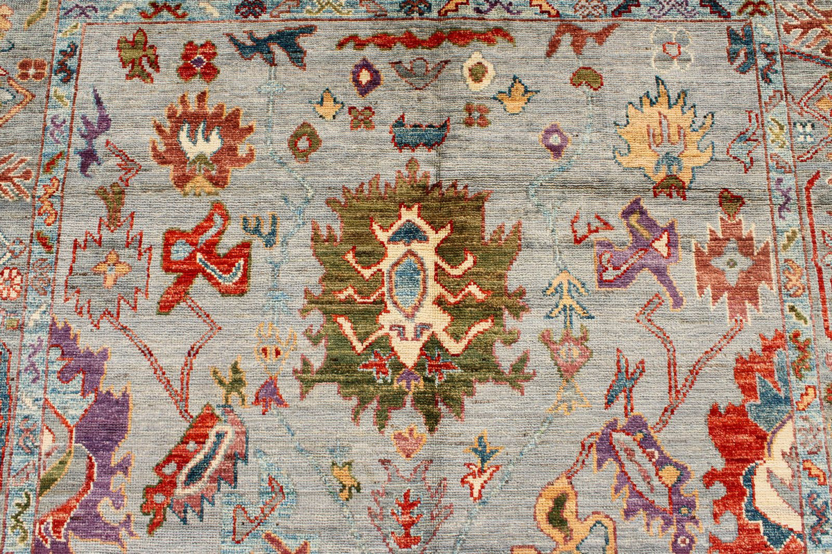 6x9 Gray and Multicolor Anatolian Traditional Rug