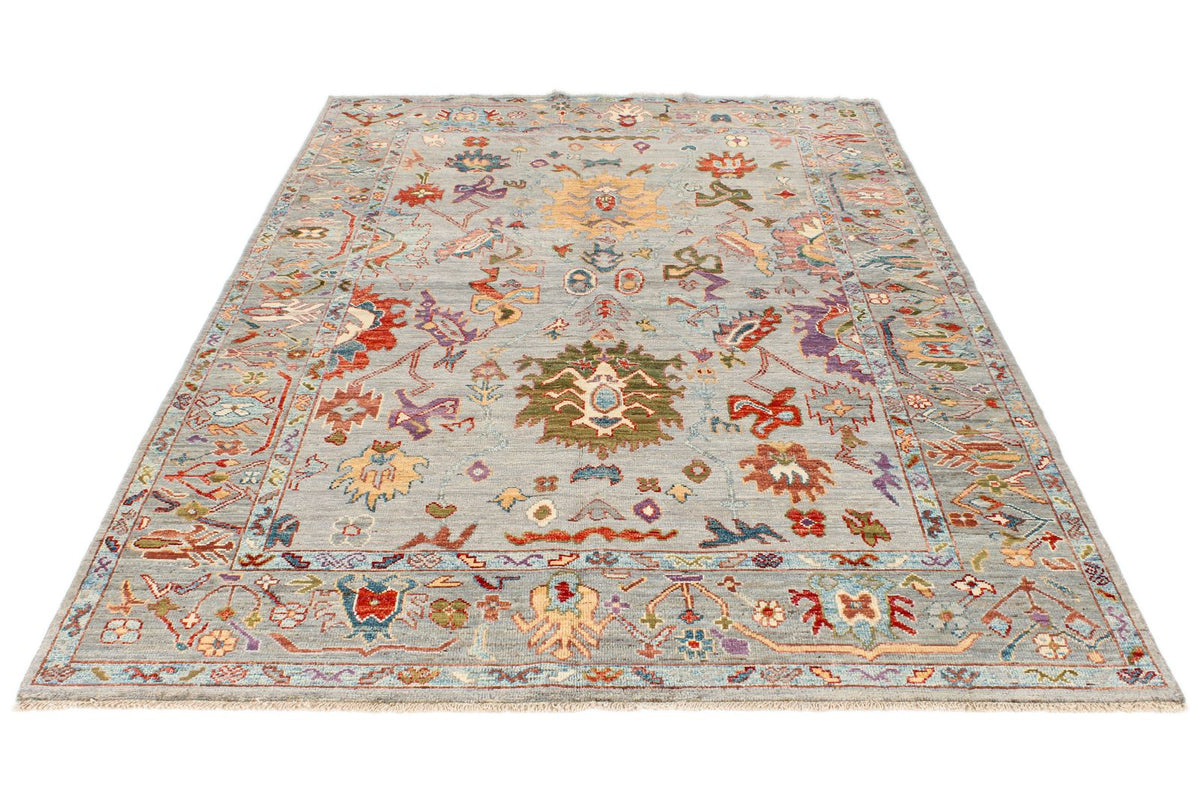 6x9 Gray and Multicolor Anatolian Traditional Rug