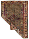 4x6 Brown and Ivory Kazak Tribal Rug